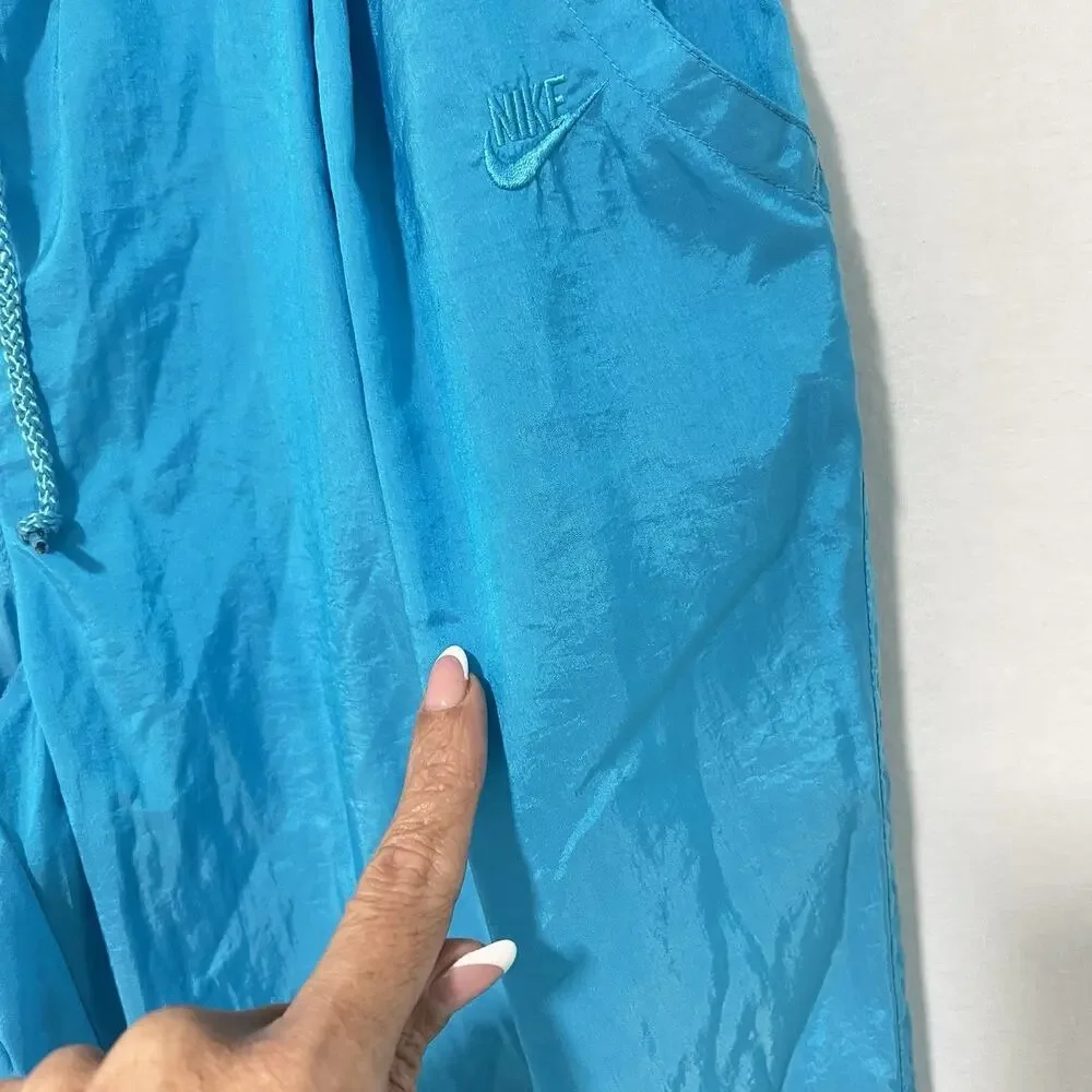 Vintage Nike Women’s Teal Nylon Windbreaker Track Pants Size L Lined 90’s